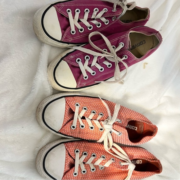 Women’s size 9 Converse All-Star Magenta and Coral Sneakers - Picture 1 of 13